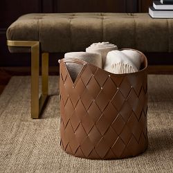 Adheira Leather Woven Basket