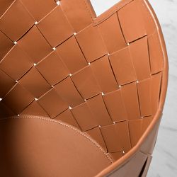 Adheira Leather Woven Basket