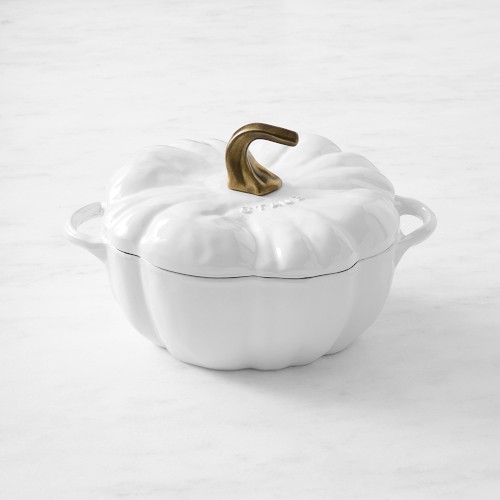 Staub Enameled Cast Iron Pumpkin Cocotte, 3 1/2-Qt., White
