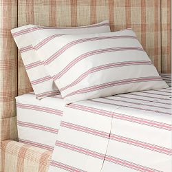Sanderson Hockley Sheet Set, Standard Case Pair, Red