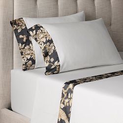 Sanderson Caverley Cuffed Sheet Set, Standard Case Pair, Vintage Blue