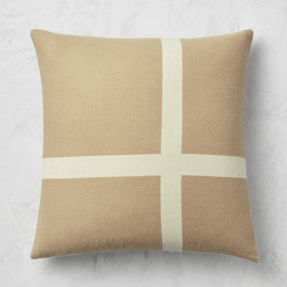 Cashmere & Wool Equestrian Pillow Cover, Sand