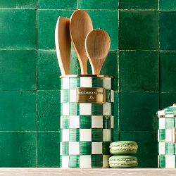 MacKenzie-Childs Emerald Check Utensil Holder