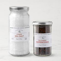 Coarse Brazilian Sea Salt & Tellicherry Peppercorns, Set of 2