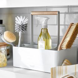 Hold Everything Cleaning Caddy, Metal White