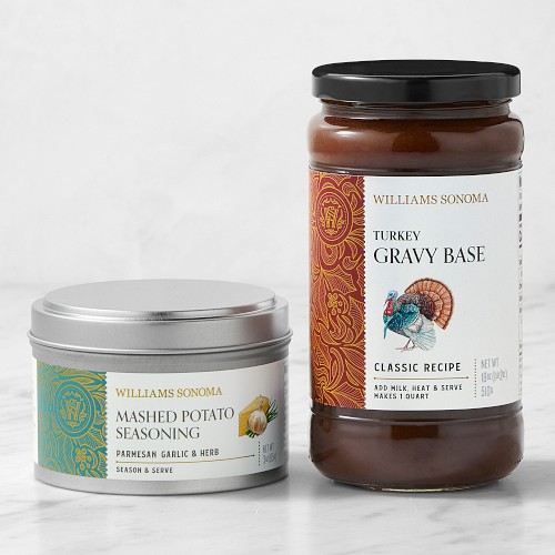 Williams Sonoma Garlic Parmesan Herb Mashed Potato Seasoning & Turkey Gravy Base Set
