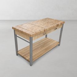 John Boos 60" 2 Drawer End-Grain Butcher Block Workbench