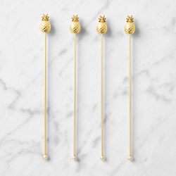 Pineapple Cocktail Stirrers, Set of 4