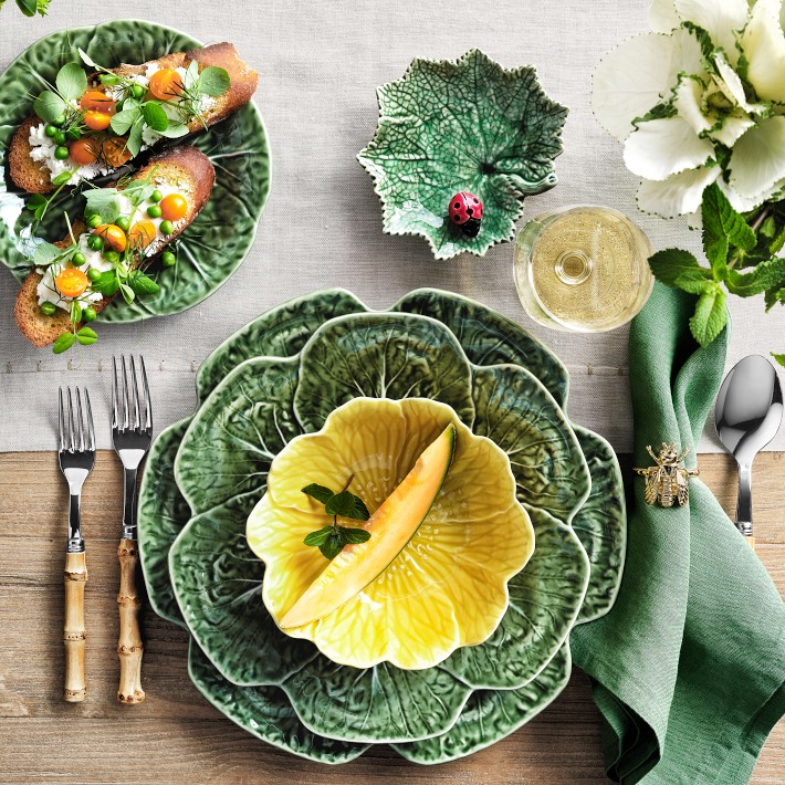Bordallo Pinheiro Cabbage Chargers | Williams Sonoma