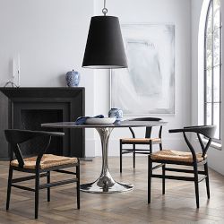 Chain Link Pendant, Black Linen
