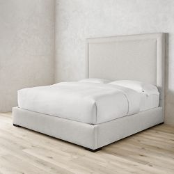 Irving Box-Tufted Upholstered Bed &amp; Headboard