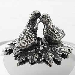 Ruffoni Opus Prima Hammered Stainless-Steel Soup Pot with Lovebirds Knob, 3.5-Qt