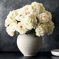 Jeff Leatham x Williams Sonoma Real Touch Faux White Peony Stems, Set of 12