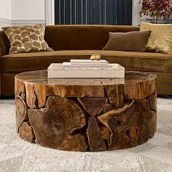 Sliced Teak Round Coffee Table (39")