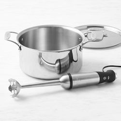 All-Clad D5® Polished Stainless-Steel Stock Pot with Immersion Blender, 8-Qt.