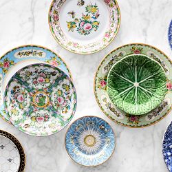 Famille Rose Mixed Salad Plates