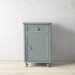 Sylvie Cane 1-Drawer Cabinet Nightstand (18&rdquo;)