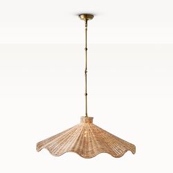 Carmel Rattan Scalloped Pendant Light