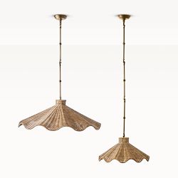 Carmel Rattan Scalloped Pendant Light