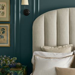 Finsbury Channel-Tufted Upholstered Bed &amp; Headboard