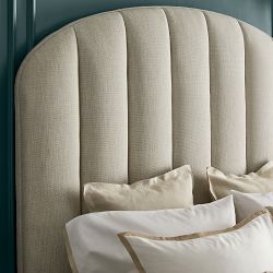 Finsbury Channel-Tufted Upholstered Bed &amp; Headboard