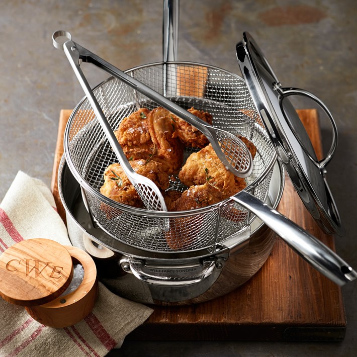 Williams Sonoma Stainless-Steel Thermo-Clad™ Deep Saute with Fryer