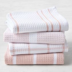 Williams Sonoma Super Absorbent Waffle Weave Towels, Set of 4, Dusty Rose