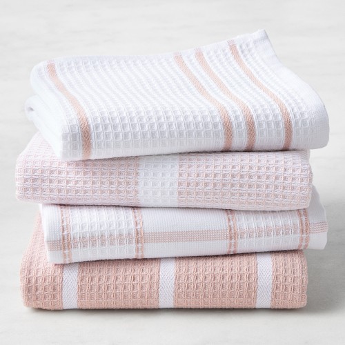 Williams Sonoma Super Absorbent Waffle Weave Towels, Set of 4, Dusty Rose