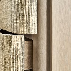 Seiche 3-Drawer Large Grass Cloth Nightstand (42")