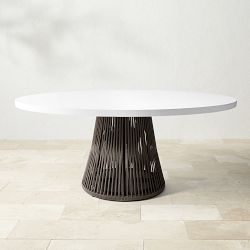 Pasadena Outdoor Fiberstone and Rope Oval Dining Table (72")