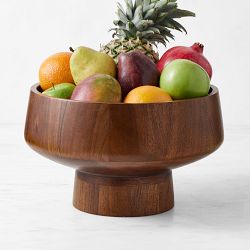 OPEN BOX: Hold Everything Pedestal Fruit Bowl, Walnut Finish