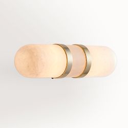 OPEN BOX: Aiden Alabaster Sconce, Alabaster, Antique Brass