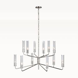 Verona Chandelier, 42" Two Tier, Polished Nickel