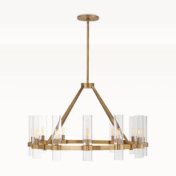 Elton Chandelier, 36" Round, Antique Brass