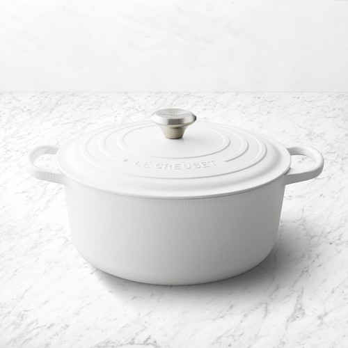 Le Creuset Signature Enameled Cast Iron Round Dutch Oven, 7.25-Qt., Matte White