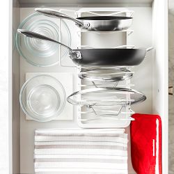 Yamazaki Home Tower Adjustable Pot Lid and Frying Pan Organizer