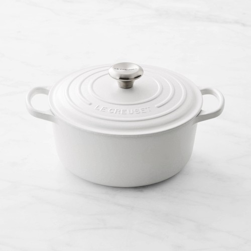 Le Creuset Signature Enameled Cast Iron Round Dutch Oven, 4.5-Qt., Matte White