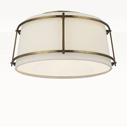 Callaway Flush Mount, Hand-Rubbed Antique Brass, Small