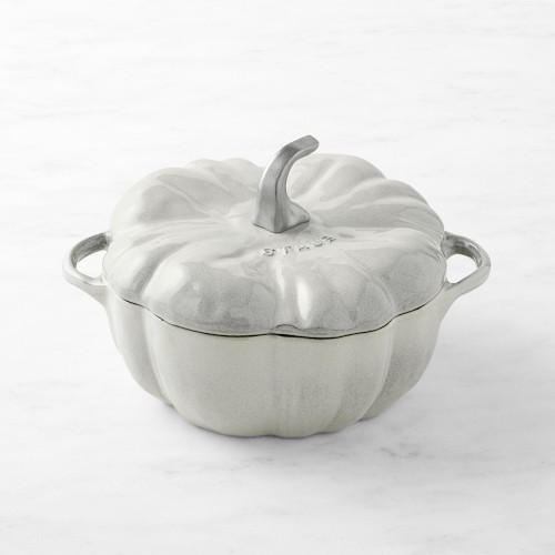 Staub Enameled Cast Iron Pumpkin Cocotte, 3.5-Qt., White Truffle