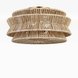 Antigua Drum Semi-Flush Mount, Antique-Burnished Brass, XL