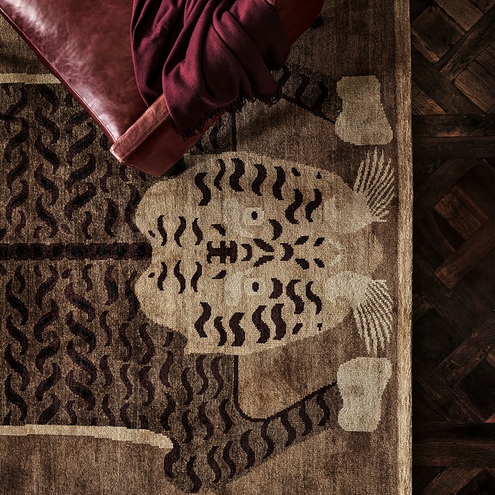 Gold Tibetan Tiger Hand Knotted Rug | Williams Sonoma