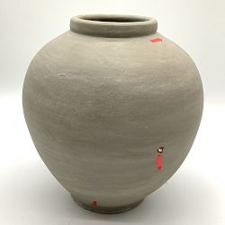 OPEN BOX: Jeff Leatham Round White Ceramic Vase, 12"