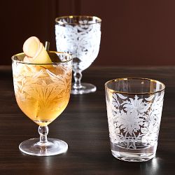 Morris &amp; Co. x Williams Sonoma Etched Goblets, 13-Oz