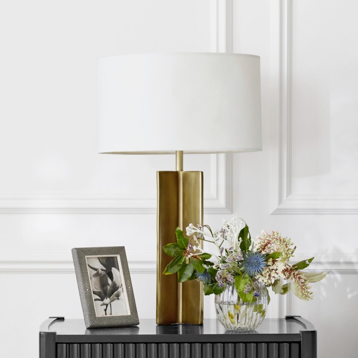 Frederick Metal X Brass Table Lamp | Williams Sonoma