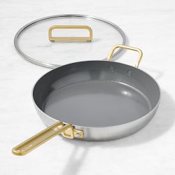 GreenPan™ Stanley Tucci™ Stainless-Steel Ceramic Nonstick Fry Pan with Lid, 12"