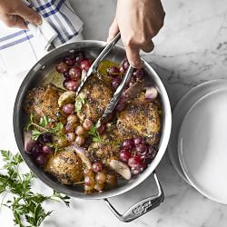 All-Clad D5® Polished Stainless-Steel Deep Sauté Pan with Splatter Screen, 4-Qt.