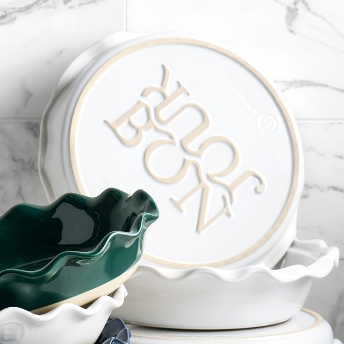 Emile Henry French Ceramic Bonjour Pie Dish | Williams Sonoma