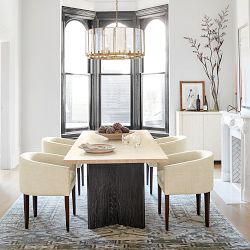 Chestnut Upholstered Dining Armchair
