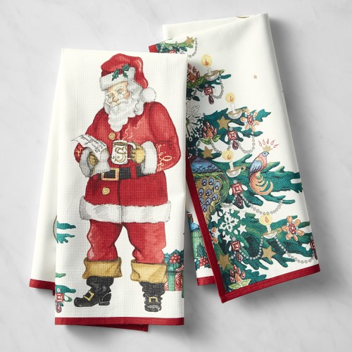 Twas the Night Before Christmas Towels, Set of 2, White