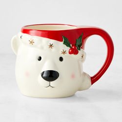 Polar Bear Figural Mug, Set of 2